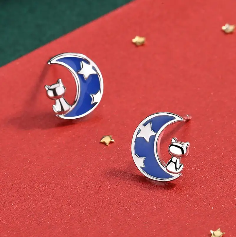 Милые корейские серьги в виде животных милые котенка легкие ювелирные изделия |