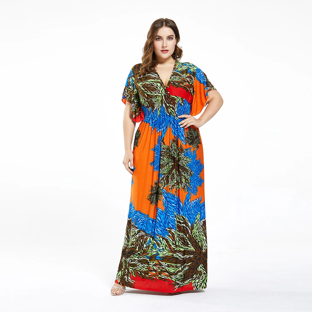 

Muslim Fashion Plus Size Dress Floral Ruffled Leopard Print Dress Sukienka Ladies Long Sleeve Tunic Satin Vestidos Longue Femme