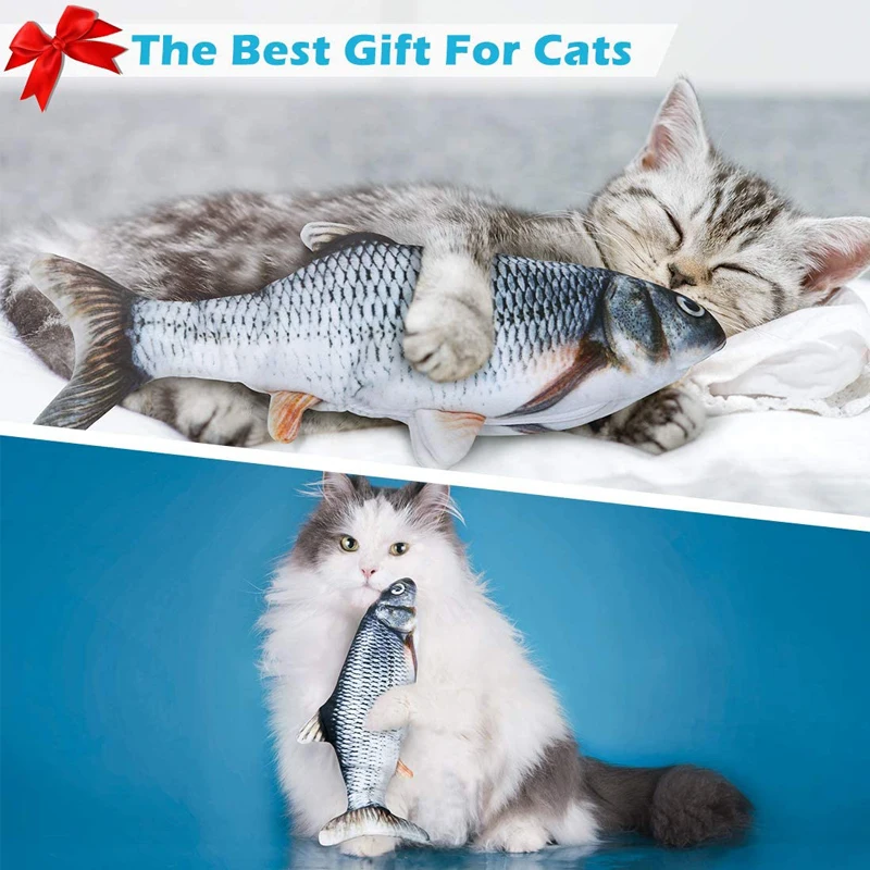 SUPREPET Dancing Fish Cat игрушка 3D Плюшевые игрушки Catch Me С Кошачьей Мятой электрическая USB
