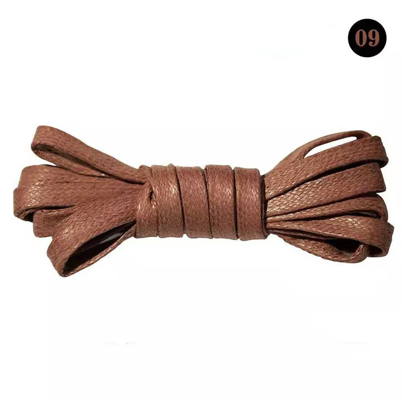 Dark Brown 50/80/100/120CM 1Pair Unisex Waxed Flat Shoelaces Leather Waterproof Casual Shoes Laces Boots Shoelace For Shoes Accessories - Цвет: Dark Brown