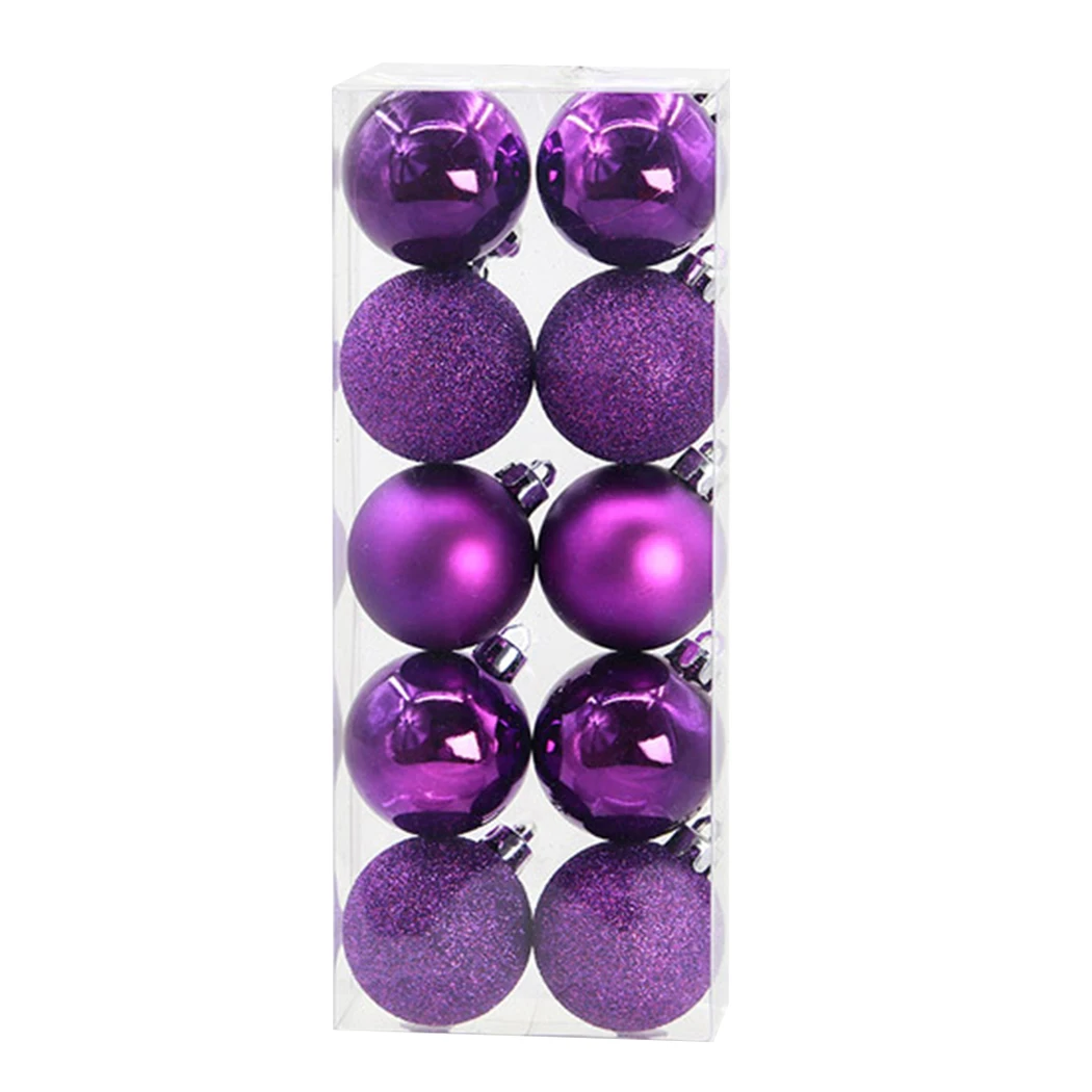 Purple 10 шт., креативный Рождественский шар, Блестящий Матовый блестящий шар, украшения для рождественской елки, вечерние украшения DIY, украшения для праздника - Цвет: Purple