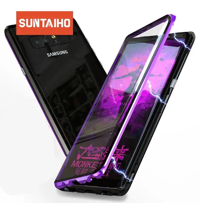 

Metal Magnetic Adsorption Case For Samsung A 50 70 40 30 S8 9 10 plus Note 8 9 10 Case Double Sided Glass Magnet Case Cover