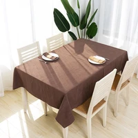 customizable ramie tablecloth solid coior elegant dust proof table cover for kitchen dinning decoration