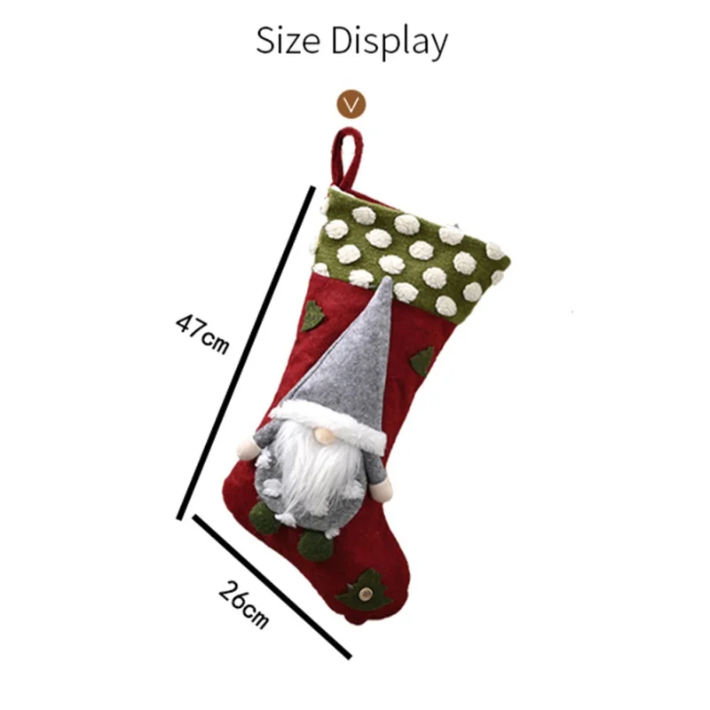 

Christmas Stockings Cashmere 3D Fairy Faceless Doll Christmas Socks Christmas Tree Fireplace Pendant Candy Bag