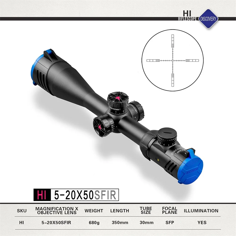 

Discovery Tactical Scope HD 5-20X50SFIR Hunting Riflescope Airgun Long Range Shooting Optical Sight with Bubble Level Indicator