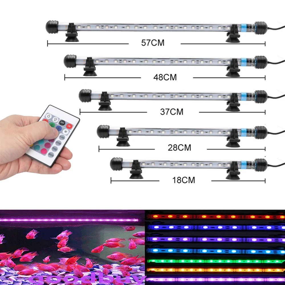 

Varhums Waterproof RGB LED Aquarium Light Fish Tank Light Plant Lighting Aquarium Submersible Remote Control Lamp Amphibious