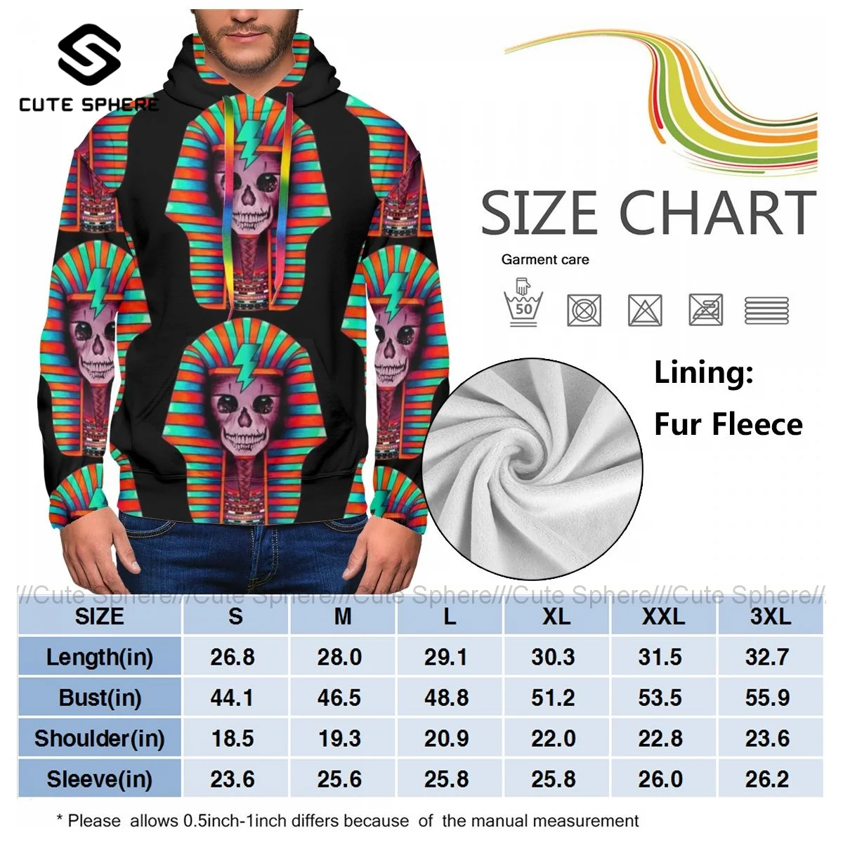 

King Tut Hoodie Loose Winter Hoodies Long Length Popular Polyester Pullover Hoodie Mens Big