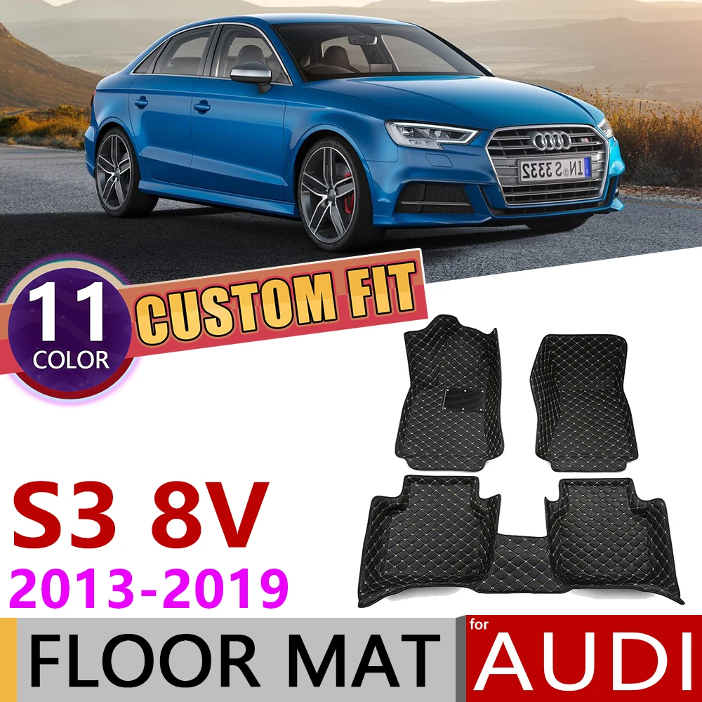 Пользовательские автомобильные кожаные коврики для Audi S3 8V седан 2013 ~ 2019 5 мест