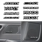 4 шт., декоративные алюминиевые наклейки для салона автомобиля Toyota c-hr Prado rav4 Yaris hilux prius avensis