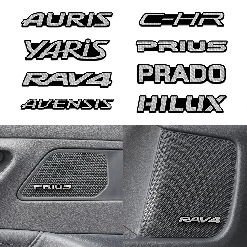 4Pcs Aluminum Car Interior Door Audio Decoration Trim Stickers for Toyota c-hr Prado rav4 Yaris hilux prius avensis Styling | Автомобили и