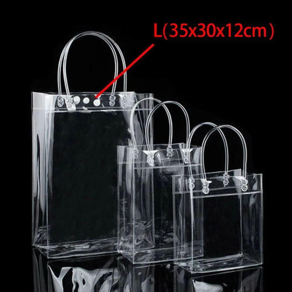 

Champagne Drink Wine Beer Ice Bag PVC Transparent Bottle Cooler Chiller For Picnics Party Portable Ice Bucket With Carry Handle