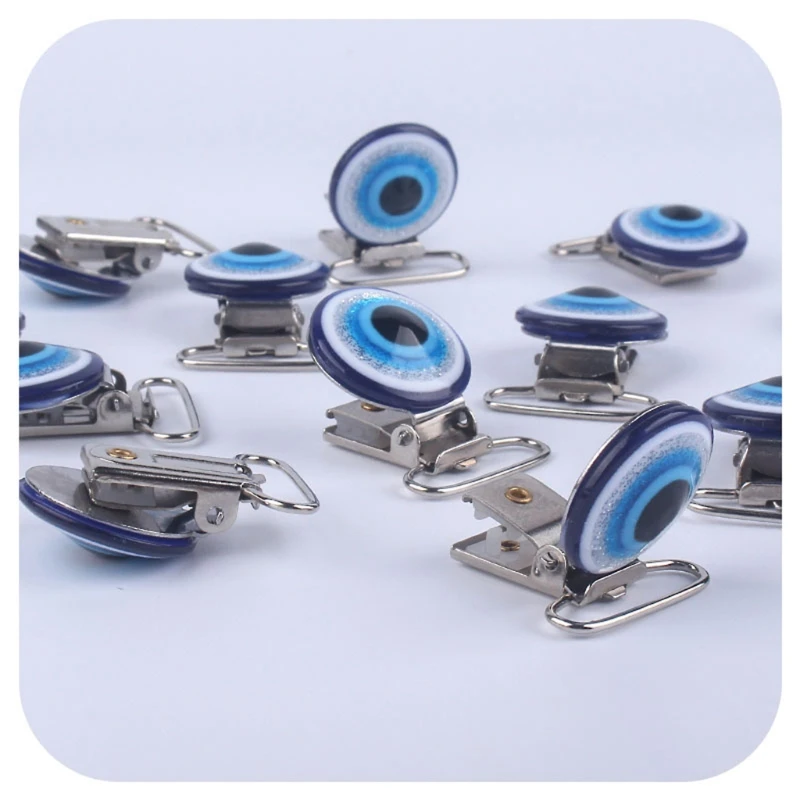 

Creative Blue Eyes Baby Pacifier Clips Infants Soother Teether Safety Clasp DIY Dummy Nipple Holder Pacifier Chain P31B