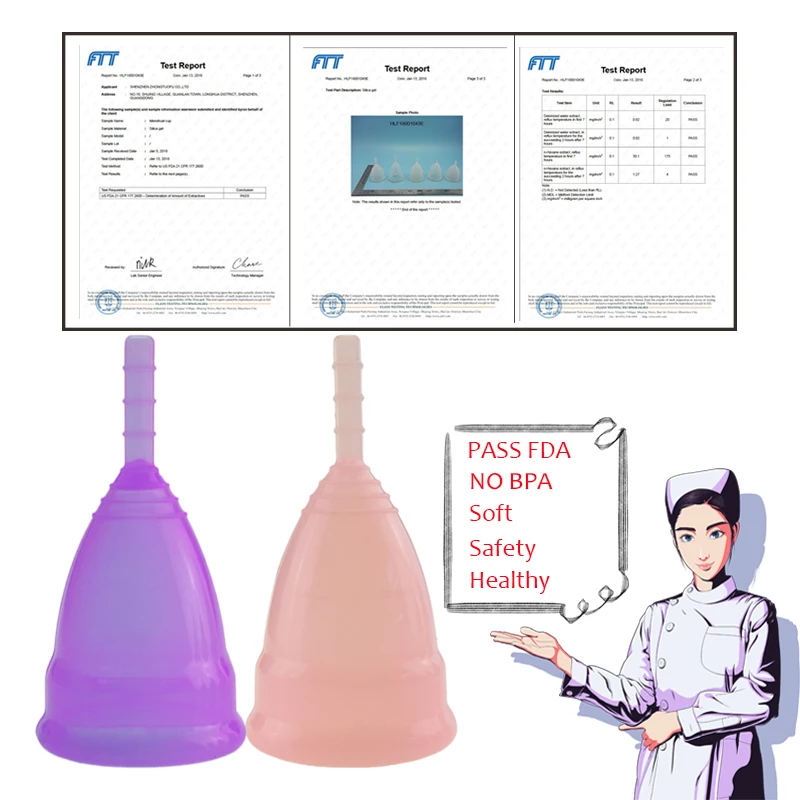 2 шт. женственная гигиена менструальная чашка медицинский силикон 1 стерилизатор
