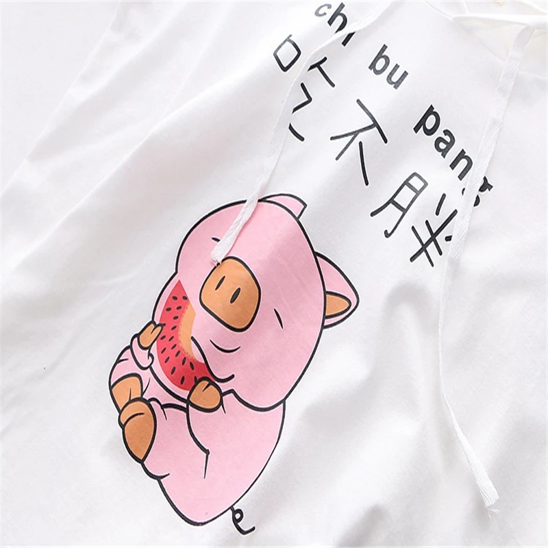 Женские футболки с капюшоном хлопковая Футболка мультяшным принтом весна 2020 Femme