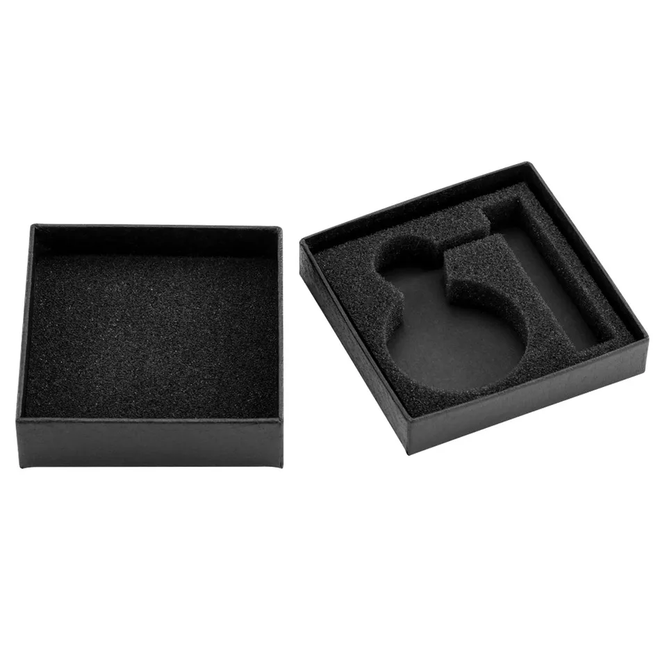 9*9*2.6cm Square Black Pocket Watch Box Paper Case Storage Gift Boxes Collect Velvet Bag images - 6