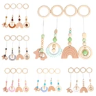 4 шт.компл. детский деревянный Прорезыватель для зубов в тренажерном зале с подвеской в виде коляски GXMB