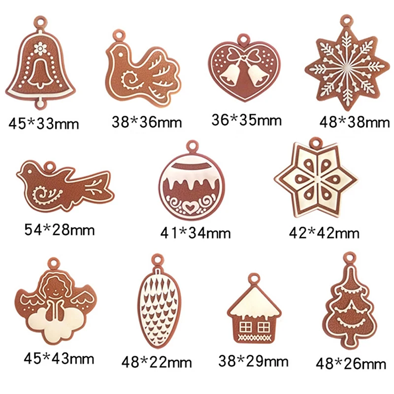 6/11 шт. Новый год мини ПВХ Рисунок Имбирный пряник человек олень Рождественская