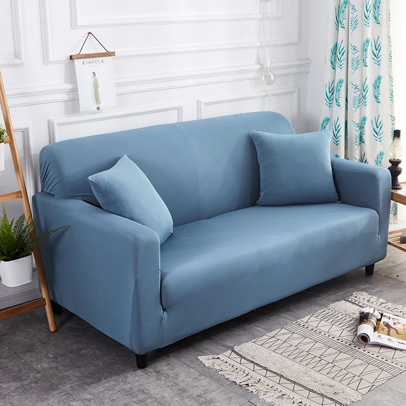 

Solid Color Living room home sofa cover polyester fiber modern elastic corner sofa cover seat cover 1/2/3/4 seat