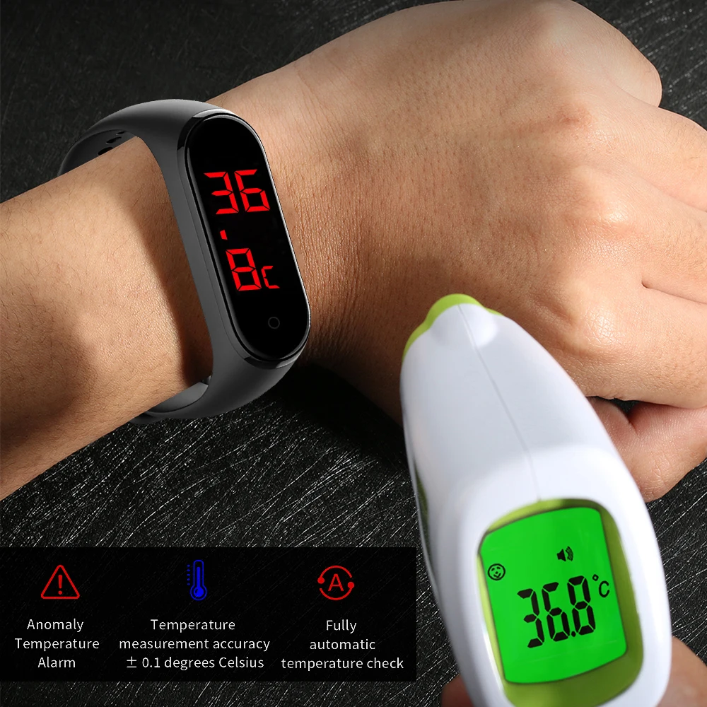 

V8 Body Temperature Smart Bracelet Kids Band Health Temperature Monitor Smart Wristband Precise Digital Display Sport for Adults