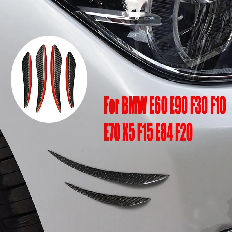 Harga Untuk BMW E60 E90 F30 F10 E70 X5 F15 E84 F20 Aksesori Mobil Bumper Depan Universal Serat Karbon Asli Spoiler Bentuk Pisau Udara