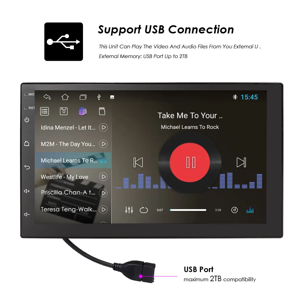 Android 10 автомобильное радио стерео GPS навигация Bluetooth wifi Универсальный 7 '✭in