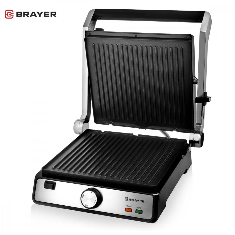 Гриль-пресс BRAYER BR2002 (мощность 2000 Вт открытие крышки на 105 - 180°) | Бытовая техника