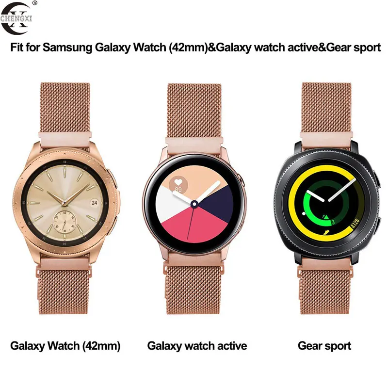 Горячая Миланская петля браслет из нержавеющей стали ремешок для samsung gear S3 S2 Galaxy Watch 46 мм 42 мм huawei GT Amazfit GTR 47 мм