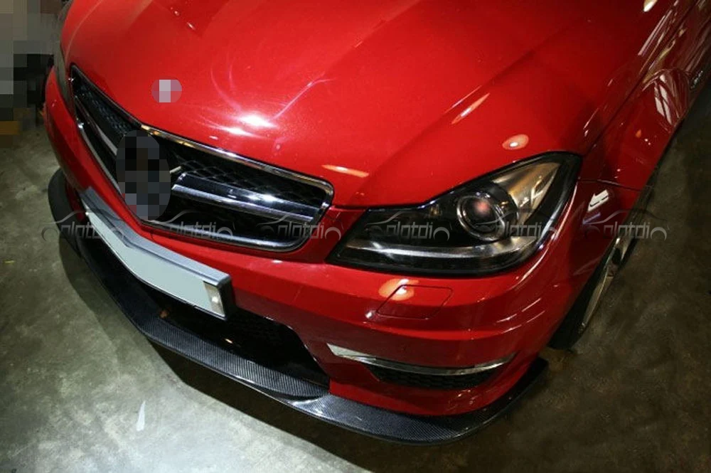 Для Mercedes Benz W204 C63 сплиттер переднего бампера для губ из углеродного волокна 2011