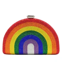 boutique de fgg novelty diamond rainbow evening bags for women formal party cocktail crystal clutch handbags and purses