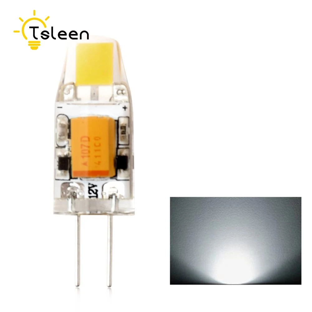TSLEEN светодиодный G4 лампы AC DC 12V 3W 6W COB SMD светильник ing s для хрустальной люстры