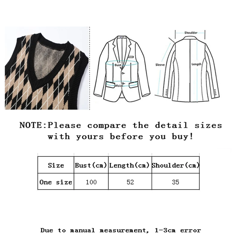 

Vangull Vintage Argyle Plaid Knitted Vest Women Spring Fashion V-Neck Slim Short Sleeveless Sweater Pullovers Outwear Tank Tops