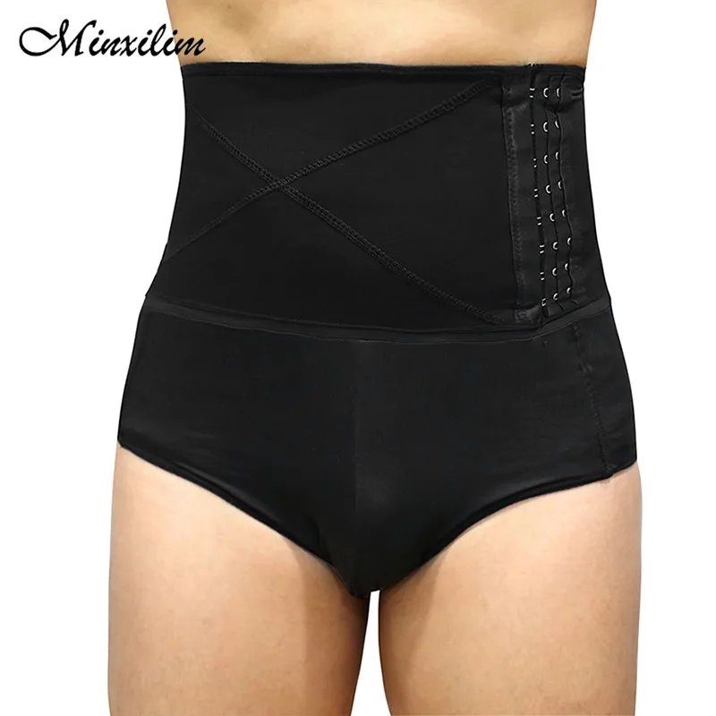 Minxilim Slimming Shapers Underwear Men's High-waisted Three-row Abdomen And Hips Latest Sexy Feature Design Triangle Shorts | Мужская