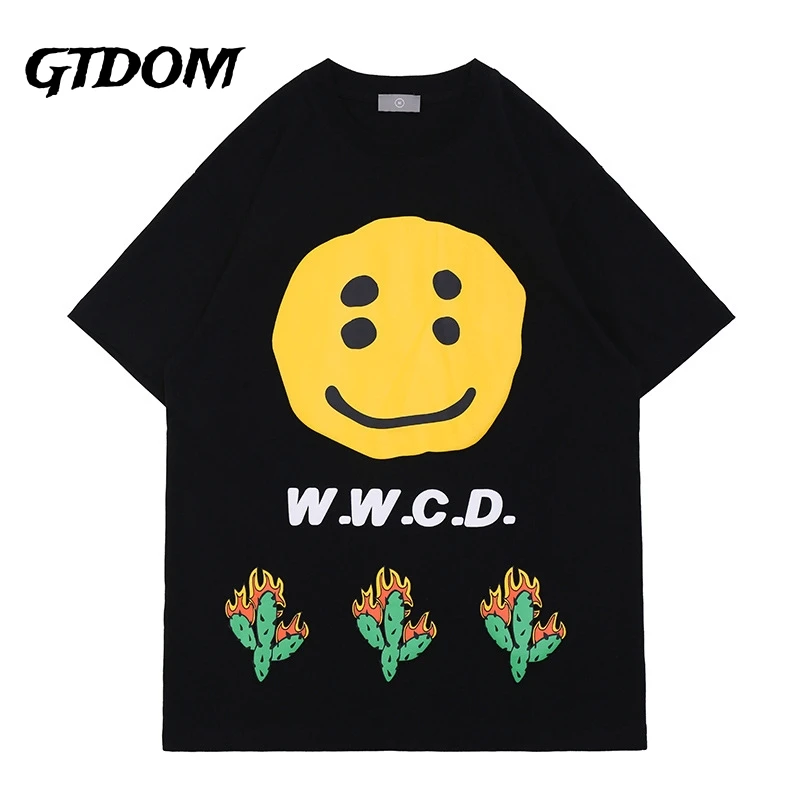 

GTDOM Men Fashion Cards Hip Hop Rap Dark Wind Style Personage Print Short Sleeve T-shirt 2021 Summer New O-Neck T-Shirts E358