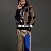 2021 new runway lady wool mix long sleeve pullover women knitted o neck sweater chic loose jumper
