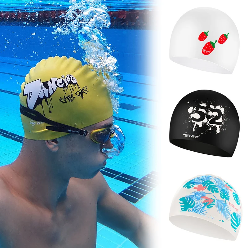 

Hot Swimming Cap Silicone Men and Women Waterproof Plus Thickening Long Hair Colorful Silicone Swimming Cap N66