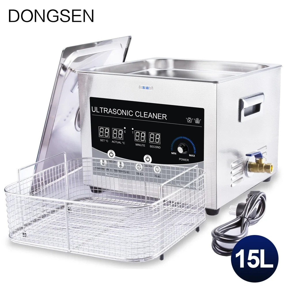 Ультразвуковой очиститель 15 л для ванной с регулировкой температуры детали