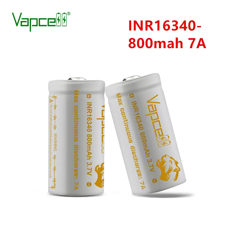 Vapcell оригинальный 16340 800 мАч 7A 3 7 в RCR123A литий ионный аккумулятор высокой емкости HKJ