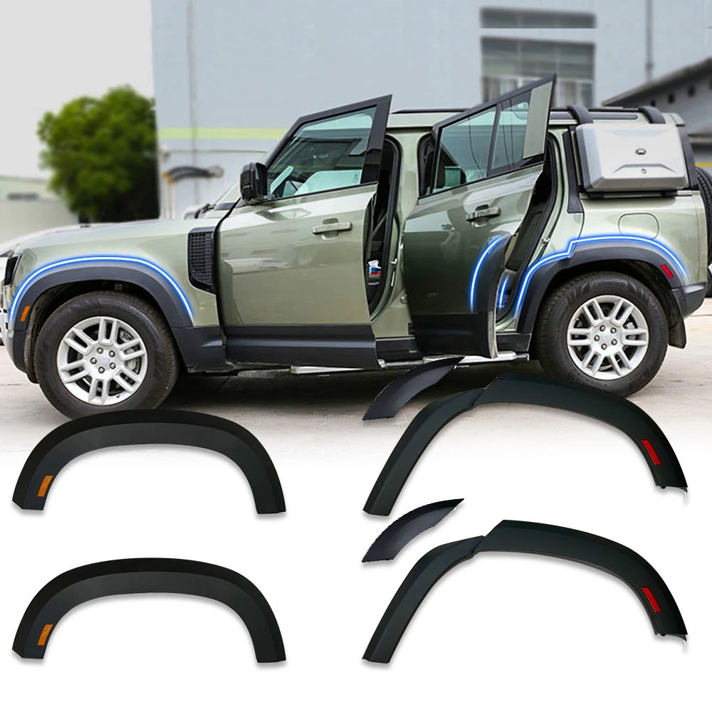 

ABS for Land Rover Defender 110 2020-2021 SUV Off-road Car Fender Arch Protector Widen Wheel Eyebrow Black Car Accessories 6 Pcs