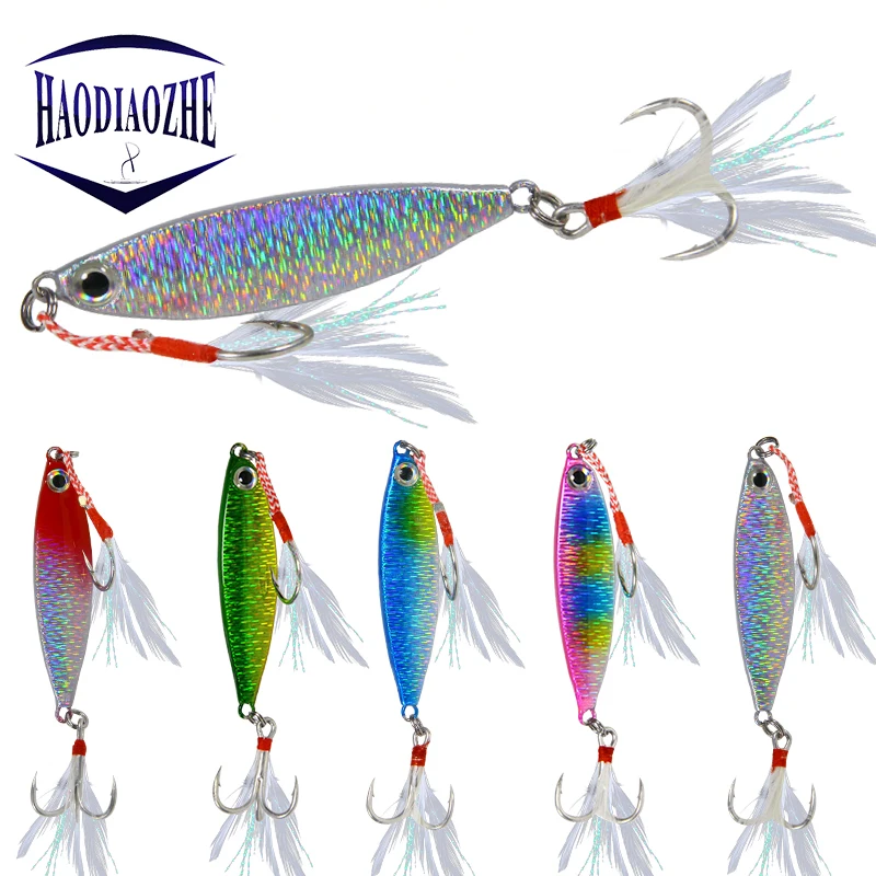 HAODIAOZHE приманка для рыбалки Новая Металлическая с колеблющейся блесной вибрирует