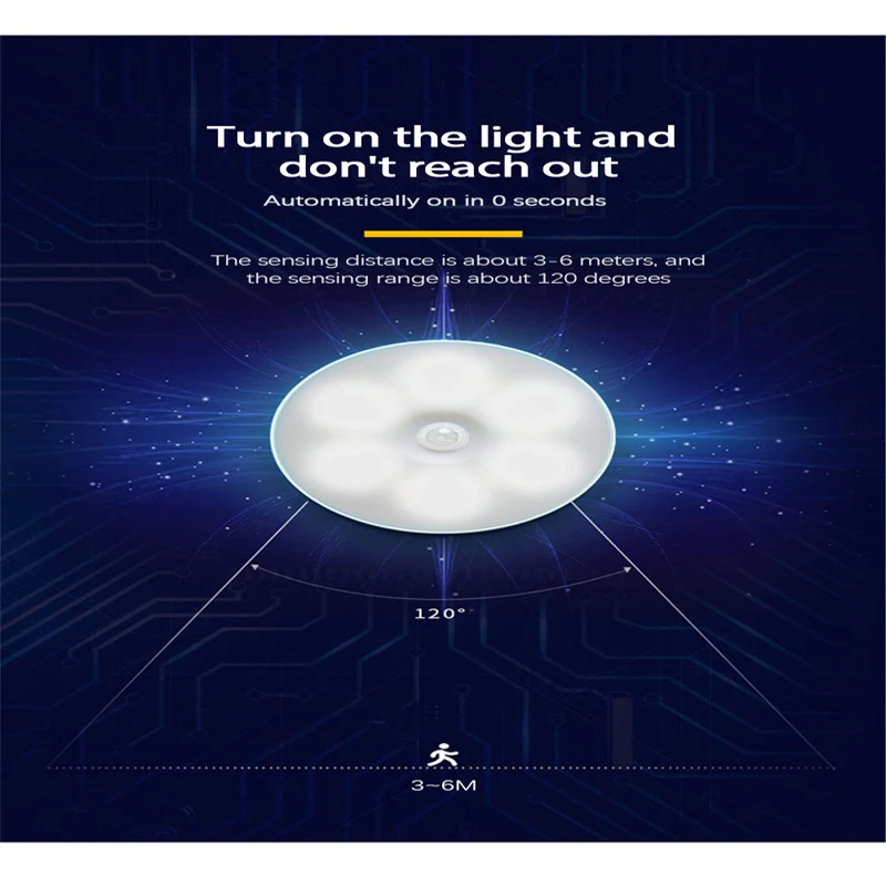

1pcs Adjustable Smart Two-Color Motion Sensor Led Rechargeable Night Light Wireless Energy-Saving Led Human Body Induction Light