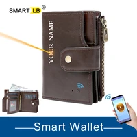 smart wallet gps record wallet for men genuine leather wallets bluetooth short credit card holders mens coin purse