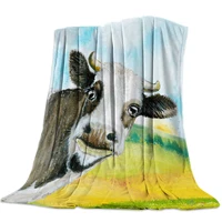 farm cow animal throw blanket soft comfortable velvet plush blankets warm sofa bed sheets