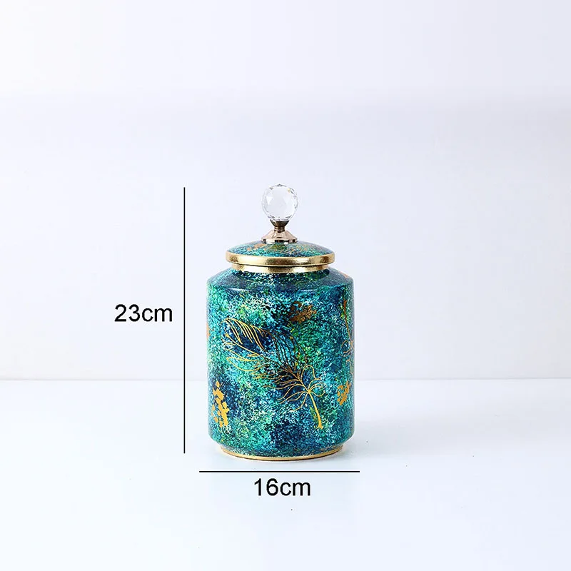 Европейский керамический хранительный кувшин с крышкой для сладостей, украшение для стола в виде цветочного вазона в стиле Нордик винтаж для домашнего декора.