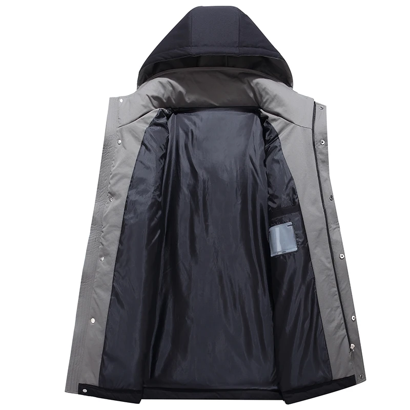 Winter Jackets Men  Thick Warm 90% white duck down Hooded Overcoat Windbreaker waterproof Velvet Jacket high quality