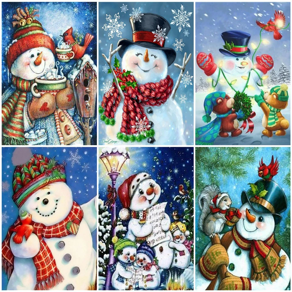 

MomoArt Diamond Mosaic Cross Stitch Snowman Picture Of Rhinestones Diamond Painting Embroidery Cartoon Christmas Gift