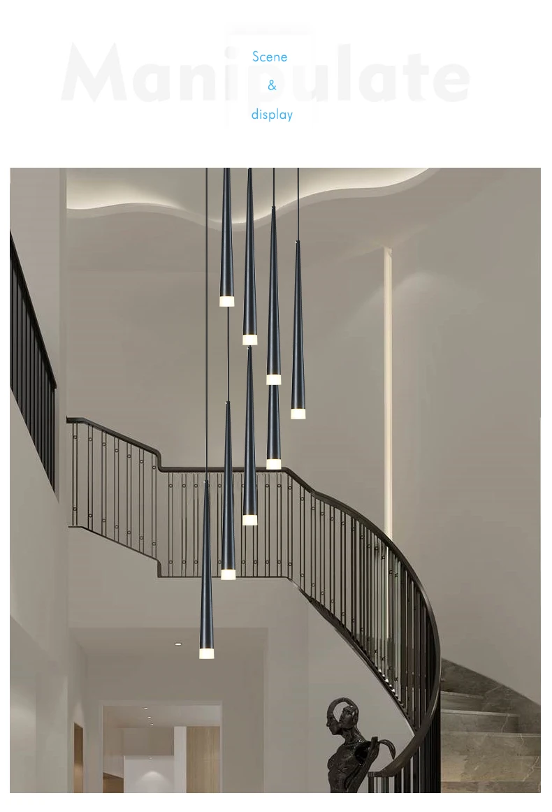 Скандинавская светодиодная люстра направленного света длинная лампа для кухни