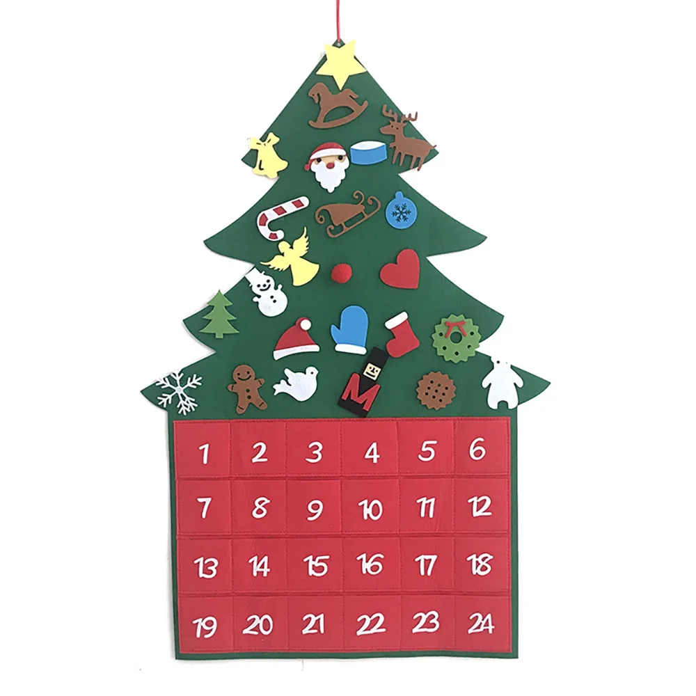 

Высокое качество, календарь, Рождественская елка, войлок, рождественская подвеска «сделай сам», Рождественское украшение, Рождественское у...