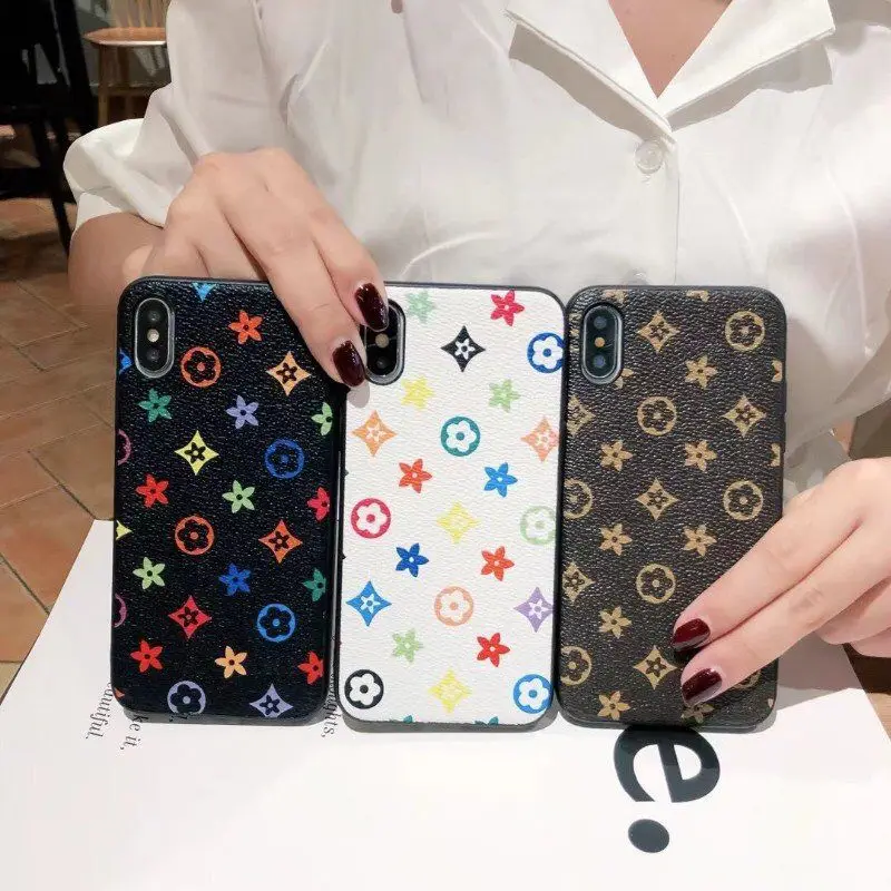 

Модные красочные кожаные защитные чехлы для iPhone 13 12 11 Pro Max, задняя крышка телефона, чехол для iPhone X XR XS-Max Couque