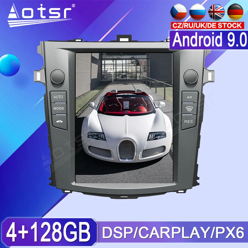 

4+128G Android Radio Tape Recorder For Toyota Corolla 2007-2013 Car Multimedia Player Stereo Head Unit PX6 Tesla GPS Navi Audio