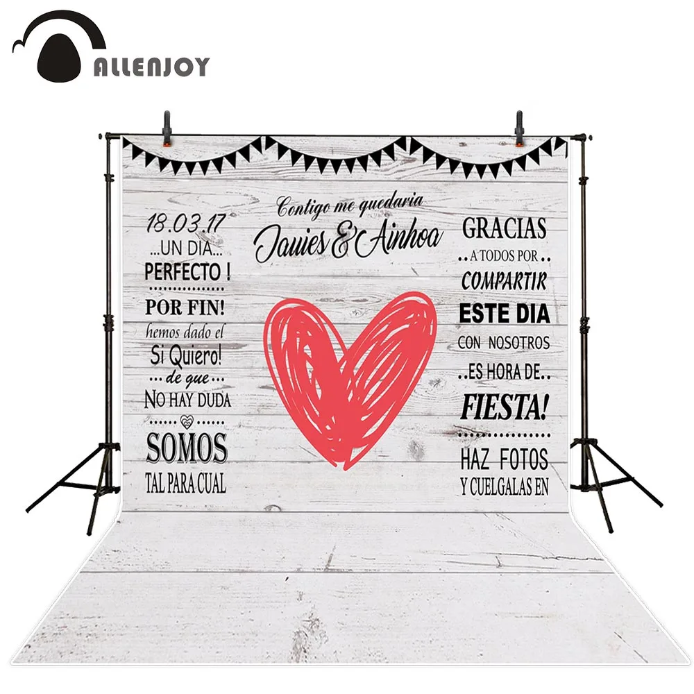 Allenjoy фон для свадебной студийной фотосъемки с изображением сердца белого дерева